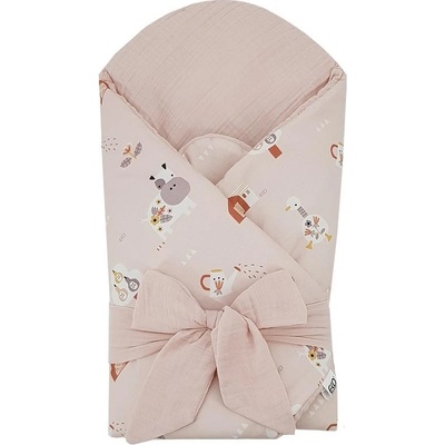 EKO Zavinovačka mušelínová s kokosovou vyjímatelnou vložkou My farm Muselin Powder pink