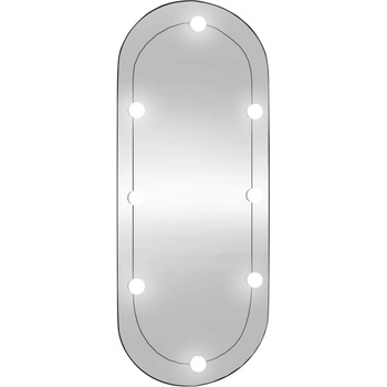 vidaXL Стенно огледало с LED лампи 40x90 см стъкло овално (3189163)
