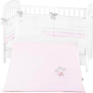 KikkaBoo Бебешки спален комплект с бродерия 6 части 70/140 Dream Big Pink (41101060132) - salemax