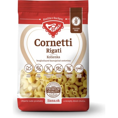 LIANA GOLIAŠ s.r.o. Liana Cornetti Rigati Kolienka cestoviny bezgluténové, bezvaječné 200 g