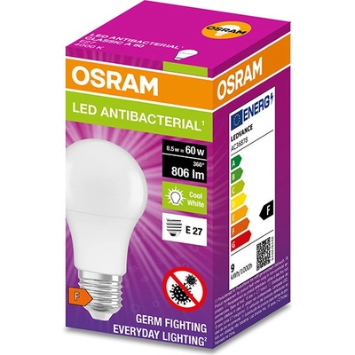 Osram Antibakteriální LED žárovka E27 LC CL A 8,5W 60W neutrální bílá 4000K
