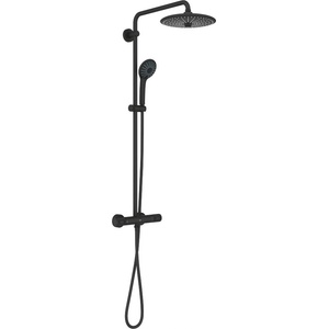 GROHE Vitalio Joy - Душ система с термостат, диаметър 26 cm, 3 струи, phantom black 26403KF2 (26403KF2)