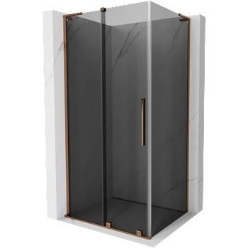 Mexen Velar L плъзгаща се душ кабина 100 x 110 см, графит, розово злато - 871-100-110-43-60 (871-100-110-43-60)