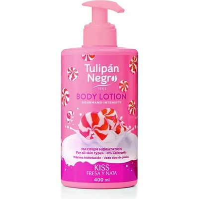Tulipán Negro Kiss Fresa Y Nata telové mlieko 400 ml
