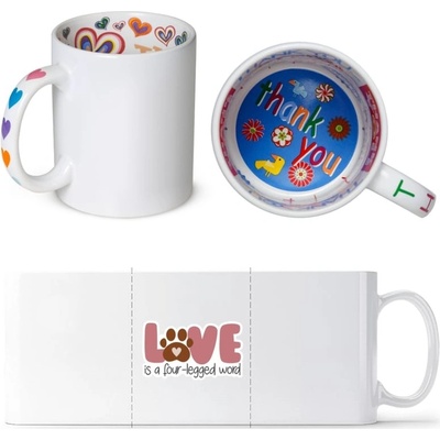 Design Motto Hrneček s tématem Pes a Láska Děkuji Standard Dárky Sublistar 330 ml