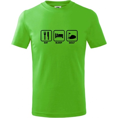 Eat sleep golf tričko detské Apple Green
