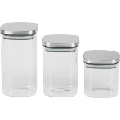 MagicHome Nádoba sklenená s nerezovým uzáverom 3 ks 800/1100/1500 ml