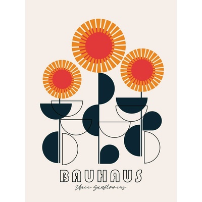 Plagát, Obraz - Three Sunflowers, 30 × 40 cm