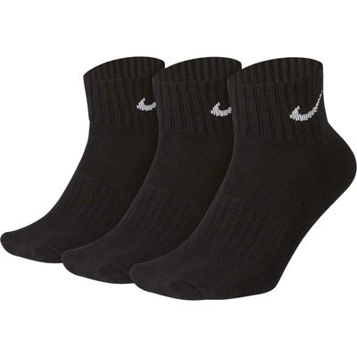 Nike 3PPK VALUE COTTON QUARTER Černá Bílá – Zboží Dáma