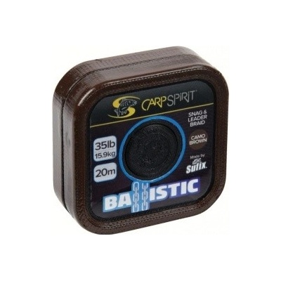 Carp Spirit šnúra Ballistic Braided Leader Camo Brown 20m 35lb