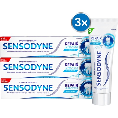 Sensodyne Repair Protect pro citlivé zuby 3 x 75 ml