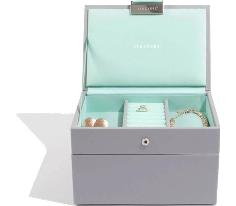 Stackers šperkovnice Grey Mint Mini tyrkysová