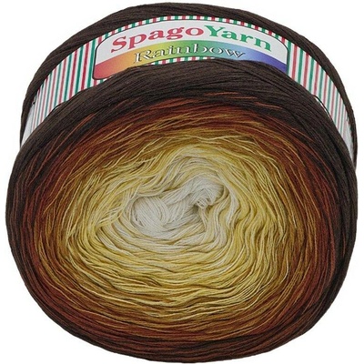 Bellatex Příze SpagoYarn Rainbow 250g / 1000 m bílá, žlutá, hnědá, tm. hnědá