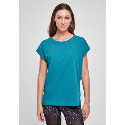 Urban Classics Дамска тениска в цвят тюркоаз Urban Classics Ladies Shoulder TeeUB-TB771-04429 - Тюркоаз, размер 5XL