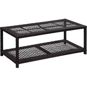vidaXL Пейка за съхранение на обувки, черна, 80x40x30 см, полиратан (46978)