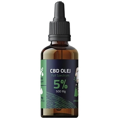 Zelená Bába CBD olej 5% 500 mg 10 ml