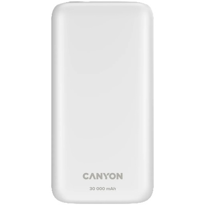 CANYON PB - 301, външна батерия, литиево полимерна, 30000mAh, бял цвят (CNE-CPB301W)