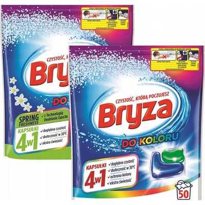 Bryza 4v1 Kapsule na pranie Farba mix 2 x 50 PD