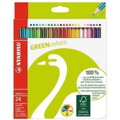 Stabilo 16045 GreenColours barevné šestihranné 24 ks