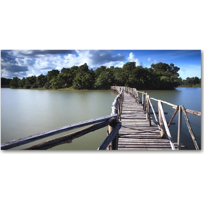 Foto obraz fotografie na skle drevený most 100x50 cm