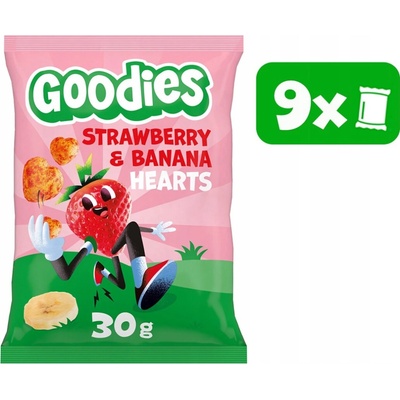 Goodies křupky srdíčka banán a jahoda 9 x 30 g