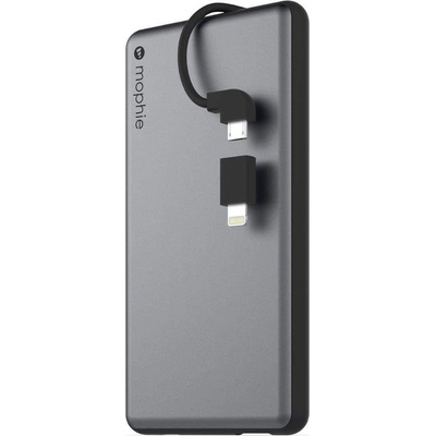 mophie Powerstation Plus 6000 mAh Power Bank - външна батерия с вграден Lightning и MicroUSB кабели