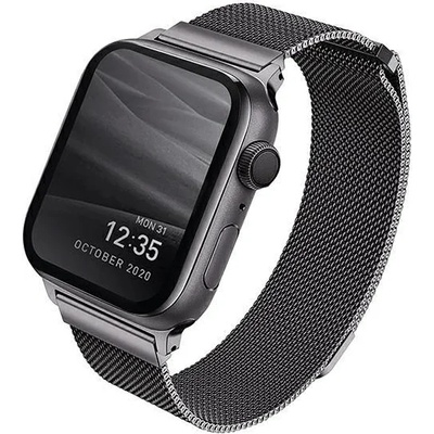 UNIQ Резервна каишка от неръждаема стомана UNIQ Dante за Apple Watch Series 4/5/6/7/SE, 44/45mm, Тъмносив (KXG0020233)