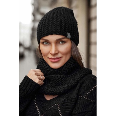 Fashionweek dámský zimní set čepice + šála komin NB1027 Černá