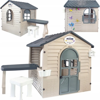 MOCHTOYS zahradní domeček s piknikovým stolem a židličkou 164786 – Hledejceny.cz