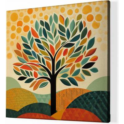 Obraz na plátně - Strom života Radostné lístky FeelHappy.cz Vyberte rozměr obrazu (šířka x výška): 40 x 40 cm