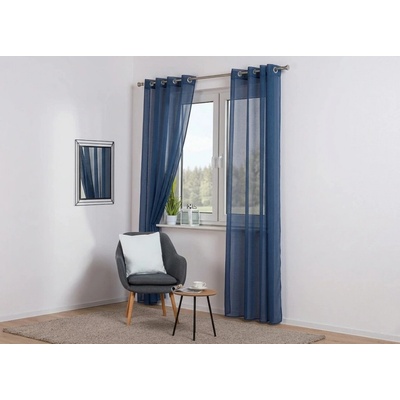 Dekorační záclona s kroužky SOFIA modrá 140x260 cm (cena za 1 kus) MyBestHome