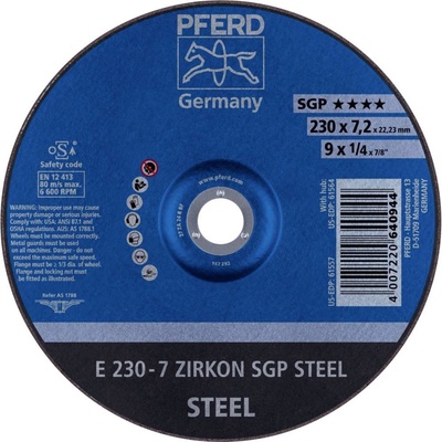 Pferd E 230-7 Brúsny kotúč lomený 230 x 22.23 mm 62223737 10 ks