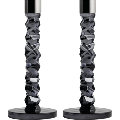 Orrefors Свещници за класически свещи Carat 24, 2 см антрацит 2 бр (6590170)