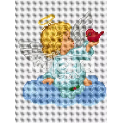 Milena Style Гоблен с щампа Ангелче с птичка с конци Ariadna