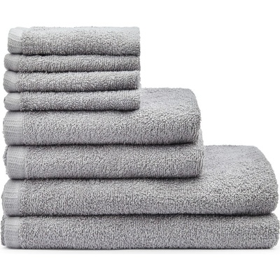 Catherine Lansfield Сиви бързосъхнещи /от тери памучни хавлии и кърпи за баня в комплект 8 бр. Quick Dry - Catherine Lansfield (TW/56250/W/BALE8/GY)
