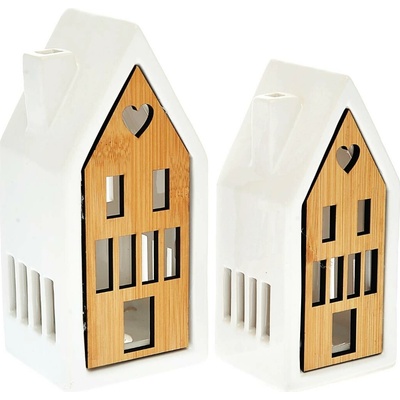1patro Svítící dekorace Porcelánový domeček - LED osvětlení 201310