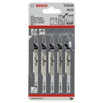 Bosch Нож за зеге Bosch с T-захват за дърво комплект 74/100 мм, 9.4 TPI, 5 бр. , праволинейно, T 101 B-2 608 630 030