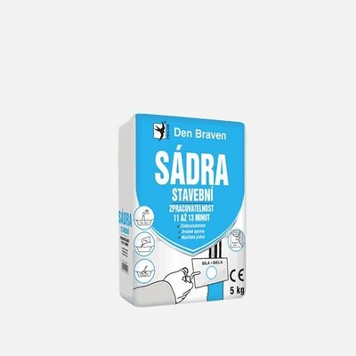 Den Braven 00418GY Sádra stavební, sáček 1 kg, bílá