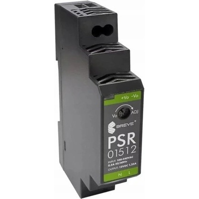 SilentiumPC Spínaný napájecí zdroj PSR 01512 230/12VDC 1,25A 15W na DIN lištu, Vstup: 85-264VAC/VAC, Ta70, 17000-1551