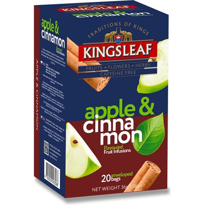 Basilur KINGSLEAF ovocný čaj přebal Apple & Cinnamon JABLKO SKOŘICE 20 x 1,8 g