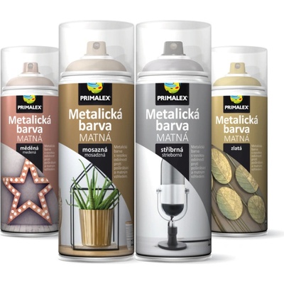 Primalex Metalická farba v spreji 400 ml mosadzná matná