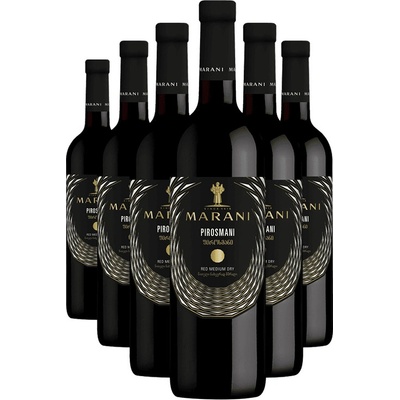 Marani Pirosmani gruzínské červené polosuché 2022 12,5% 0,75 l (holá láhev)
