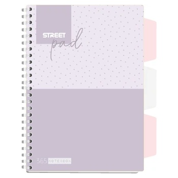 STREET Тетрадка Street Pad, А5, спирала, PP, 100 листа, малки квадратчета, dots (30658-А-DOTS)