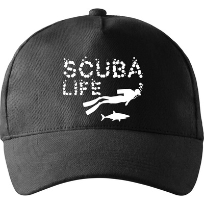 Scuba life so zahnutým šiltom a mosaznou sponou Čierna
