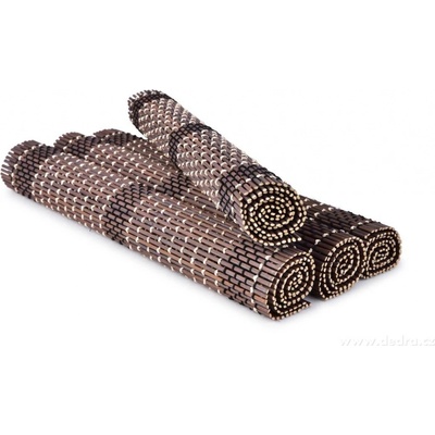 GoEco bambusové prostírání 4 ks přírodní podložky čokoládové 44x30 cm