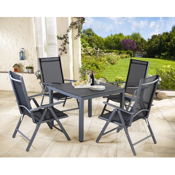 ZahradnyNabytok Záhradná hliníková zostava Bern 1+4 - antracit WPC