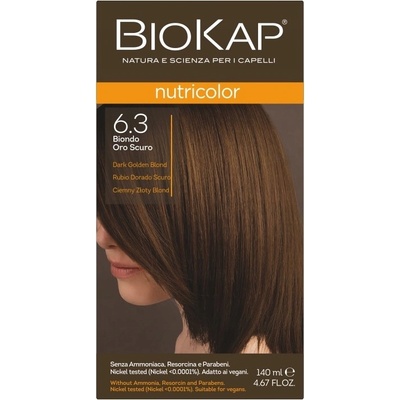 Biokap Nutricolor barva na vlasy 6.3 tmavá zlatá blond 140 ml