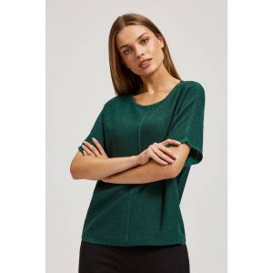 Moodo Oversize суитшърт с метална нишка в смарагдово Moodo Moodo | Zelen | ЖЕНИ | XS