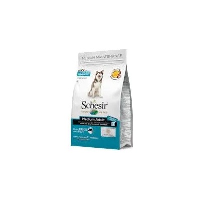 Schesir Medium Adult - Пълноценна суха храна за израснали кучета от средни породи с риба, 12 кг