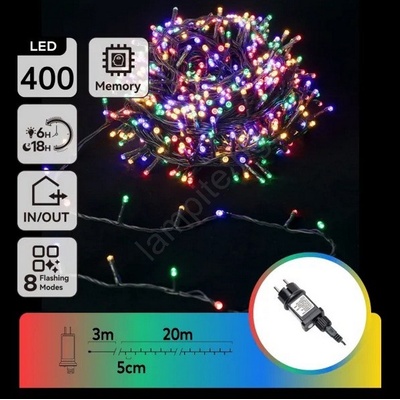 Aigostar - LED RGBY Външен гирлянд 400xLED/6W/230V/8 функции 20m IP44 (AI2164)